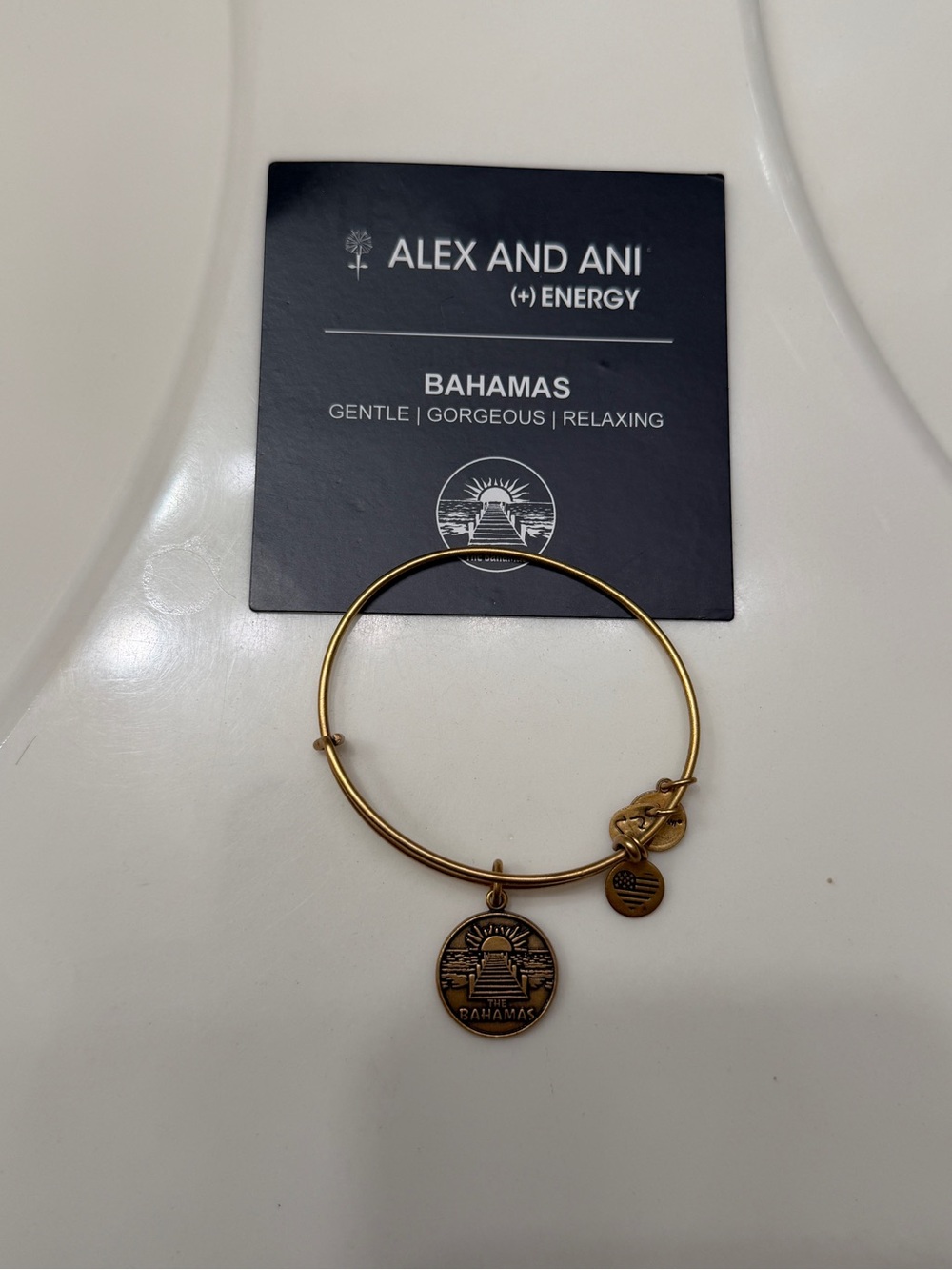 Alex and Ani Gold Bahamas Charm Expandable Bangle Bracelet